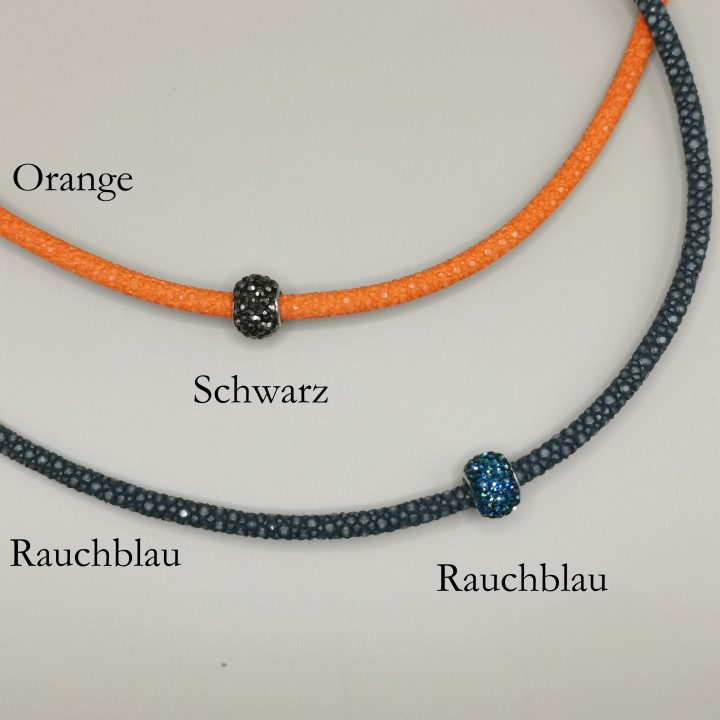 Rochenleder Armband Strassrondelle verschiedene Farben und Längen