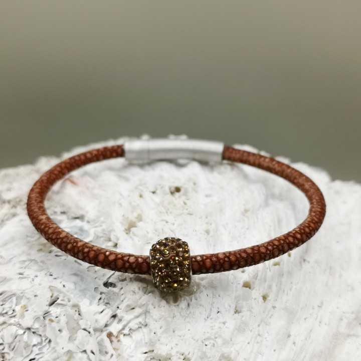 Rochenleder Armband Strassrondelle verschiedene Farben und Längen